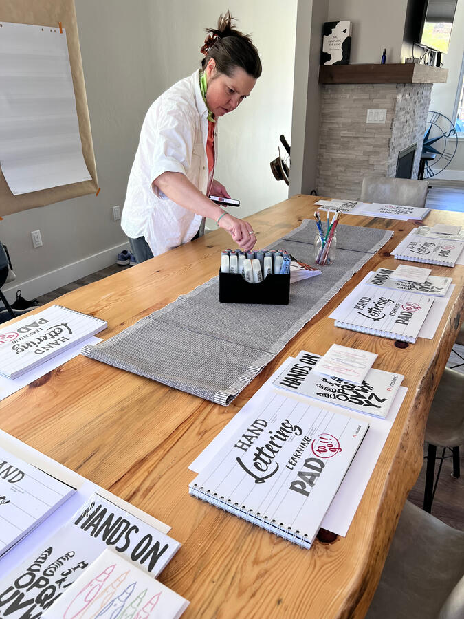 Heather Martinez teaching a lettering masterclass.